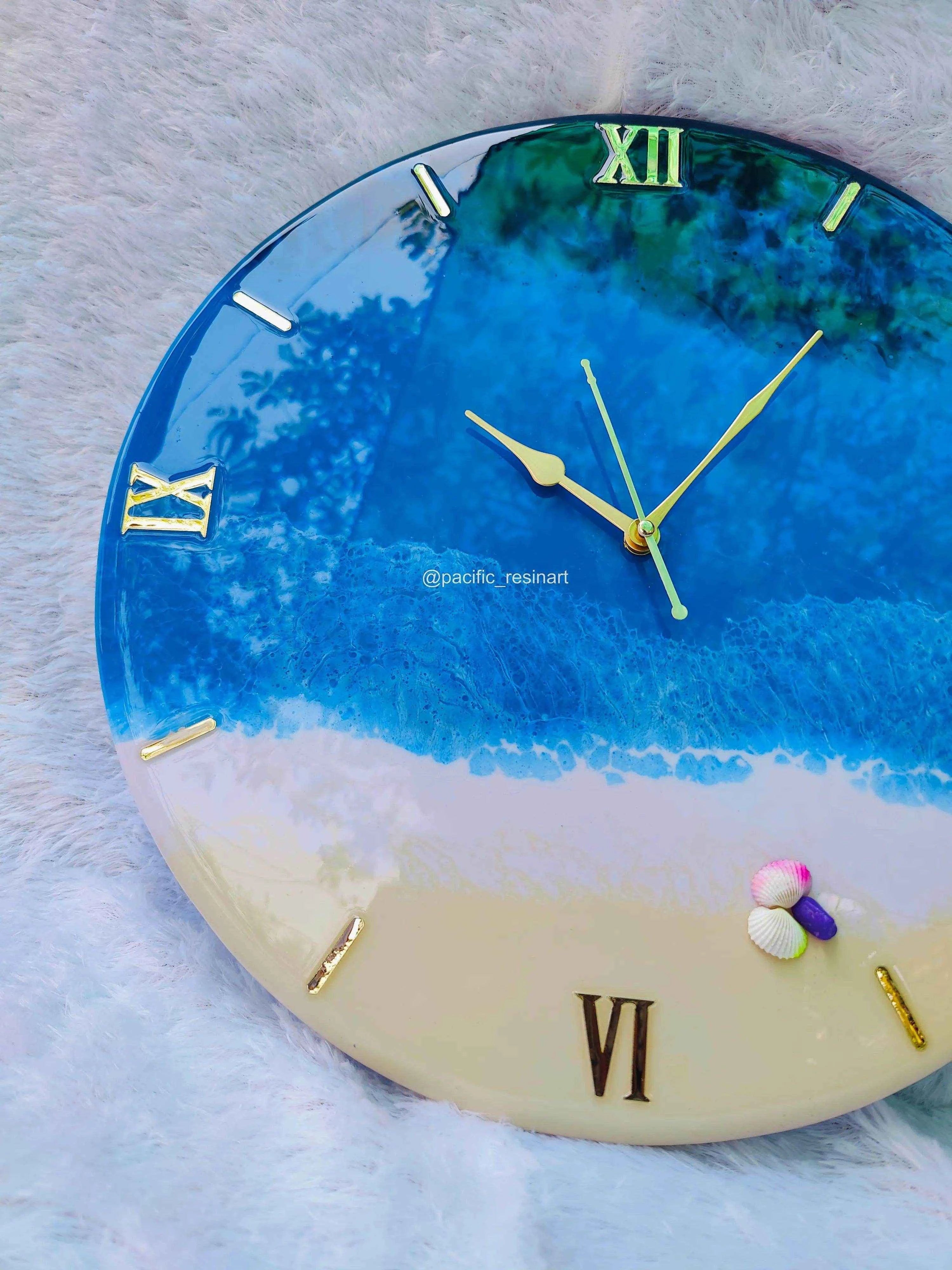 Beach Ocean Roman Resin wall clock - Pacific Resin Art