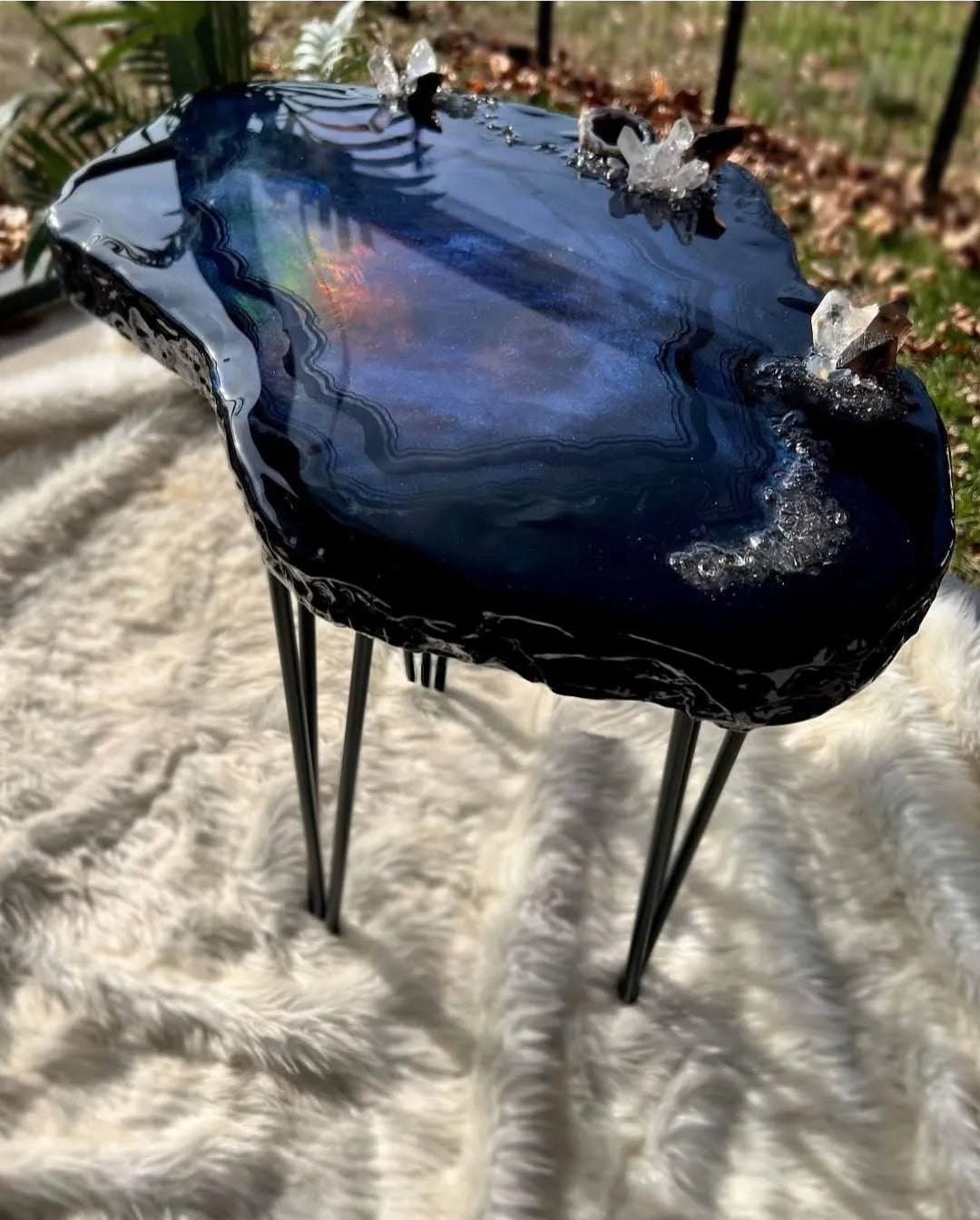 Opal Crest Epoxy Resin Coffee Table