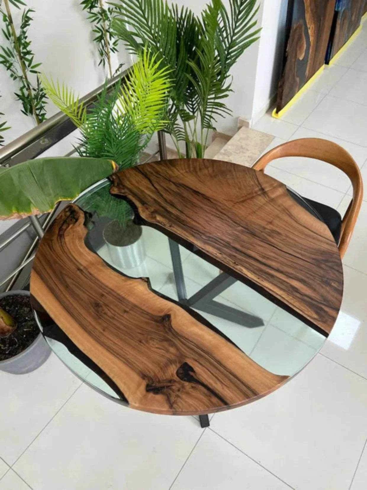 Amethyst Glow Wooden Resin Coffee table - Pacific Resin Art