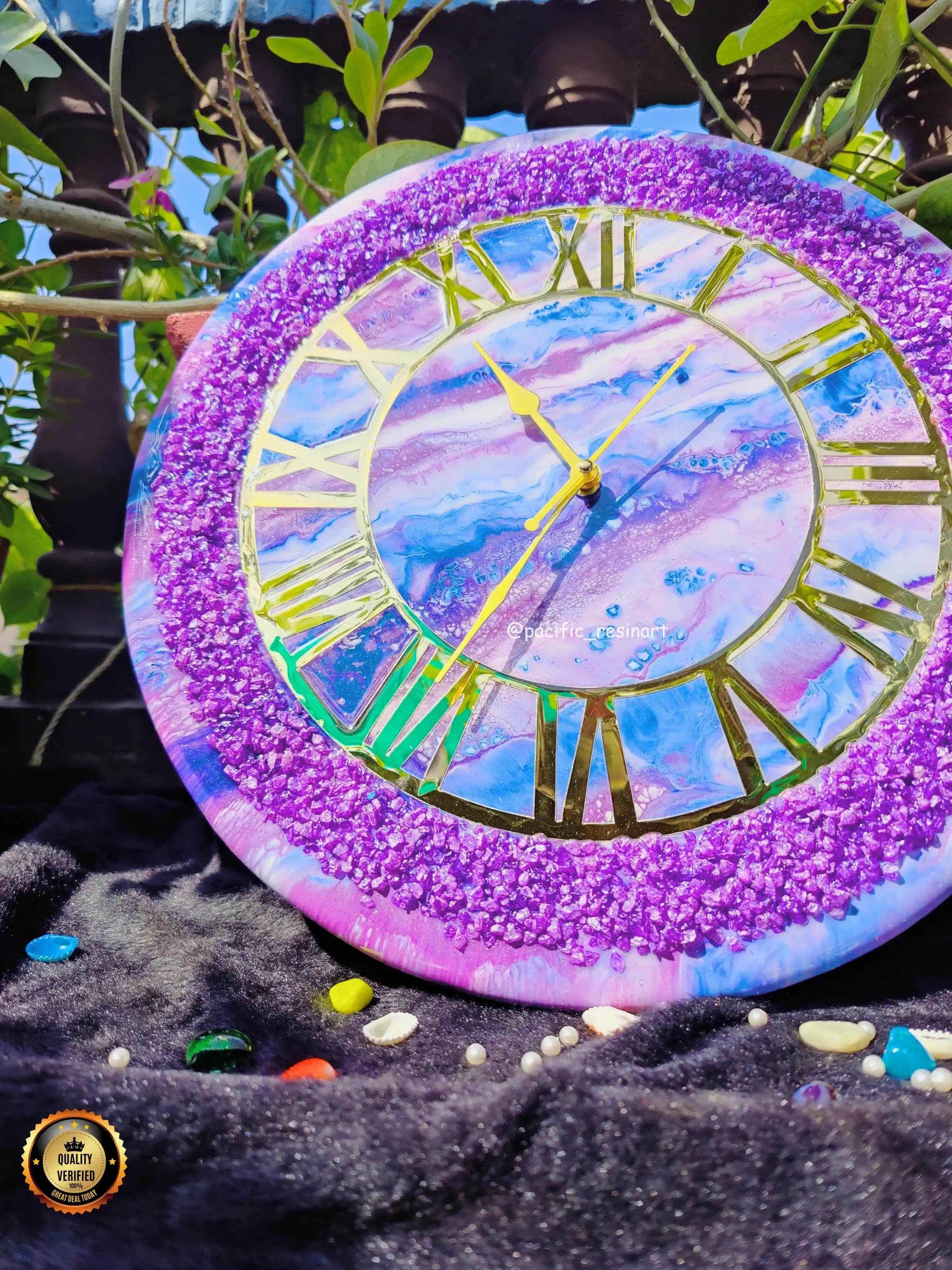 Thunder Berry Resin wall clock - Pacific Resin Art