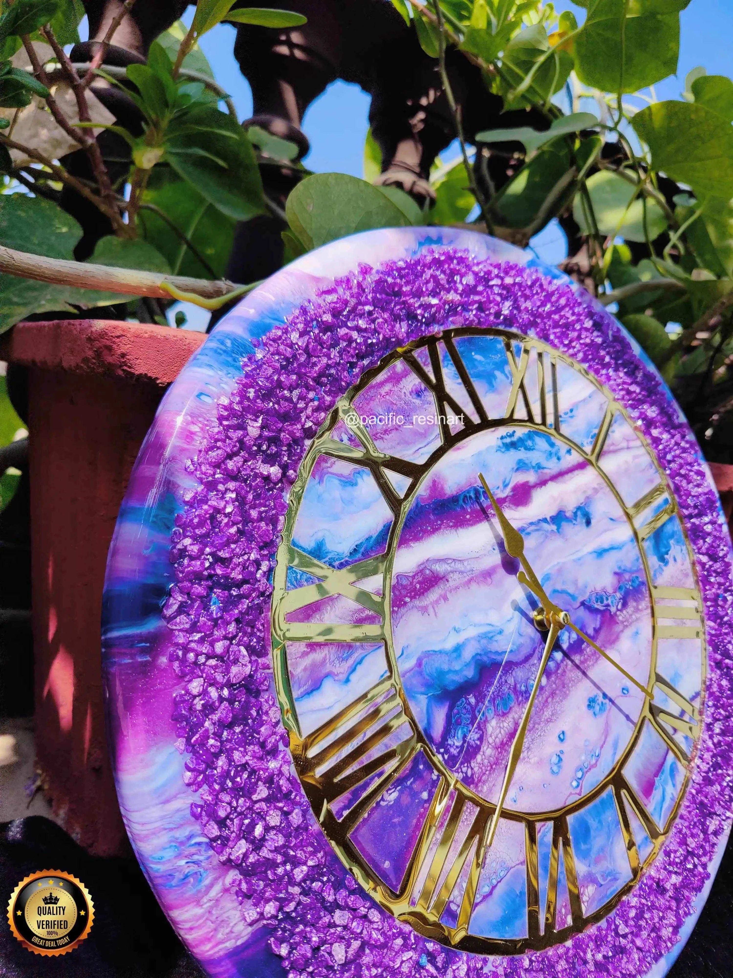 Thunder Berry Resin wall clock - Pacific Resin Art