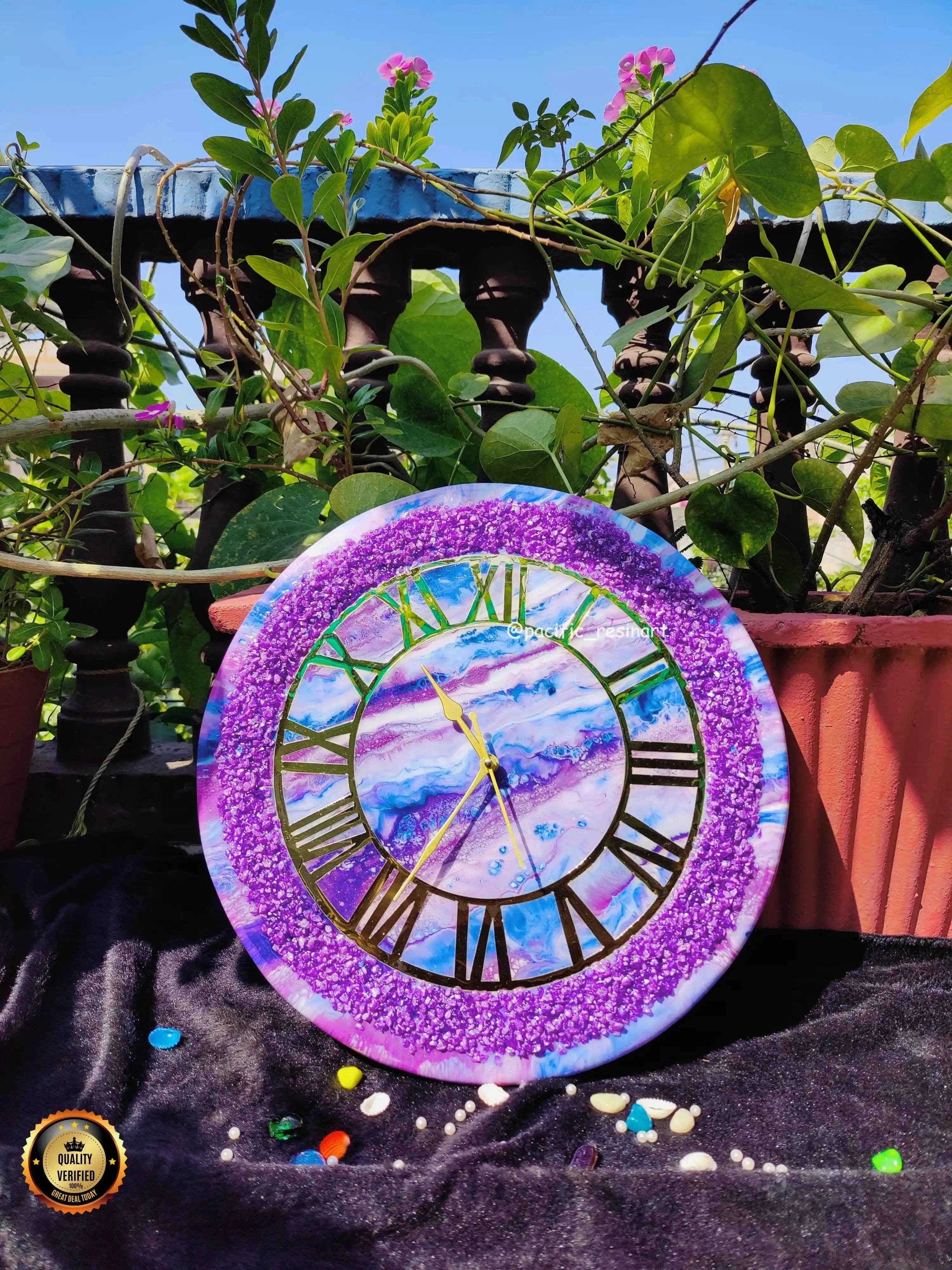 Thunder Berry Resin wall clock - Pacific Resin Art