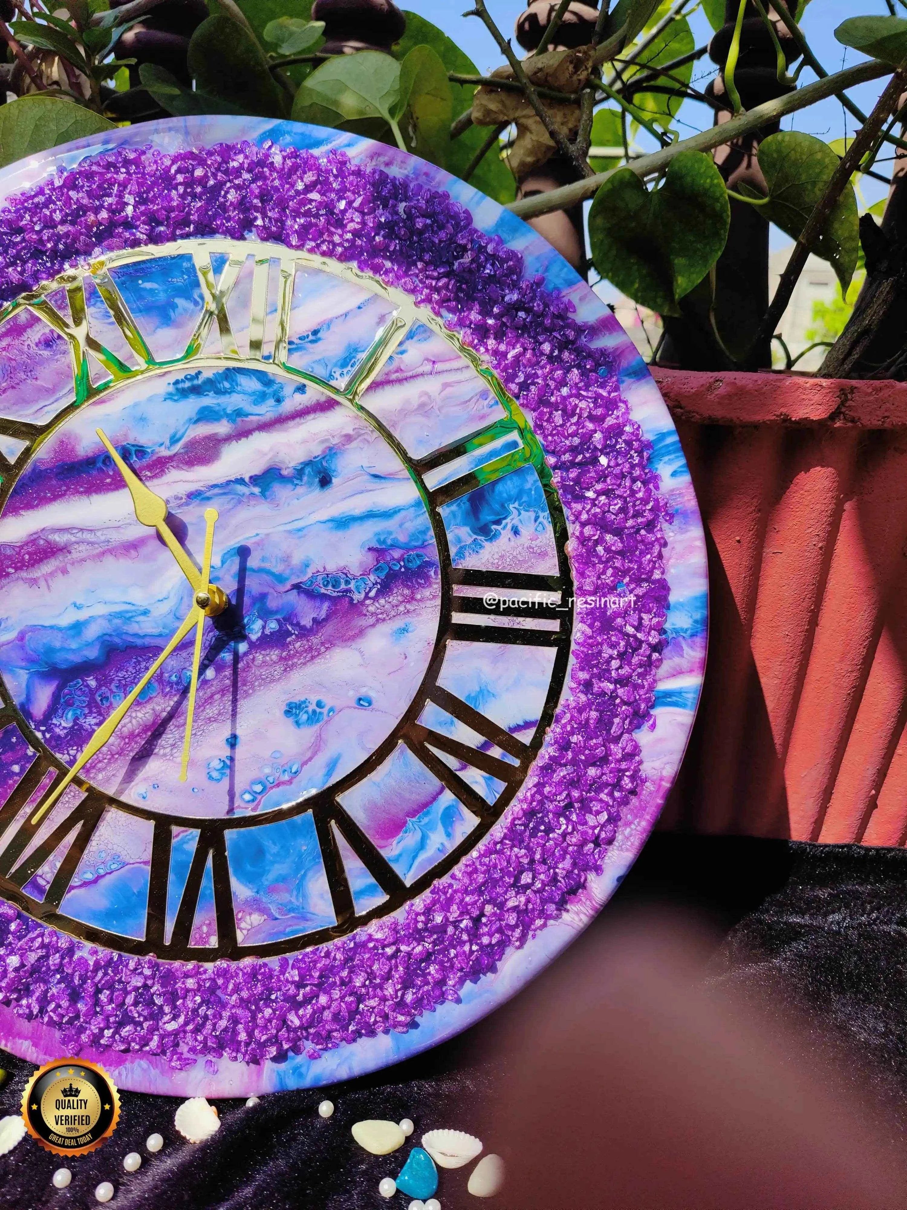 Thunder Berry Resin wall clock - Pacific Resin Art