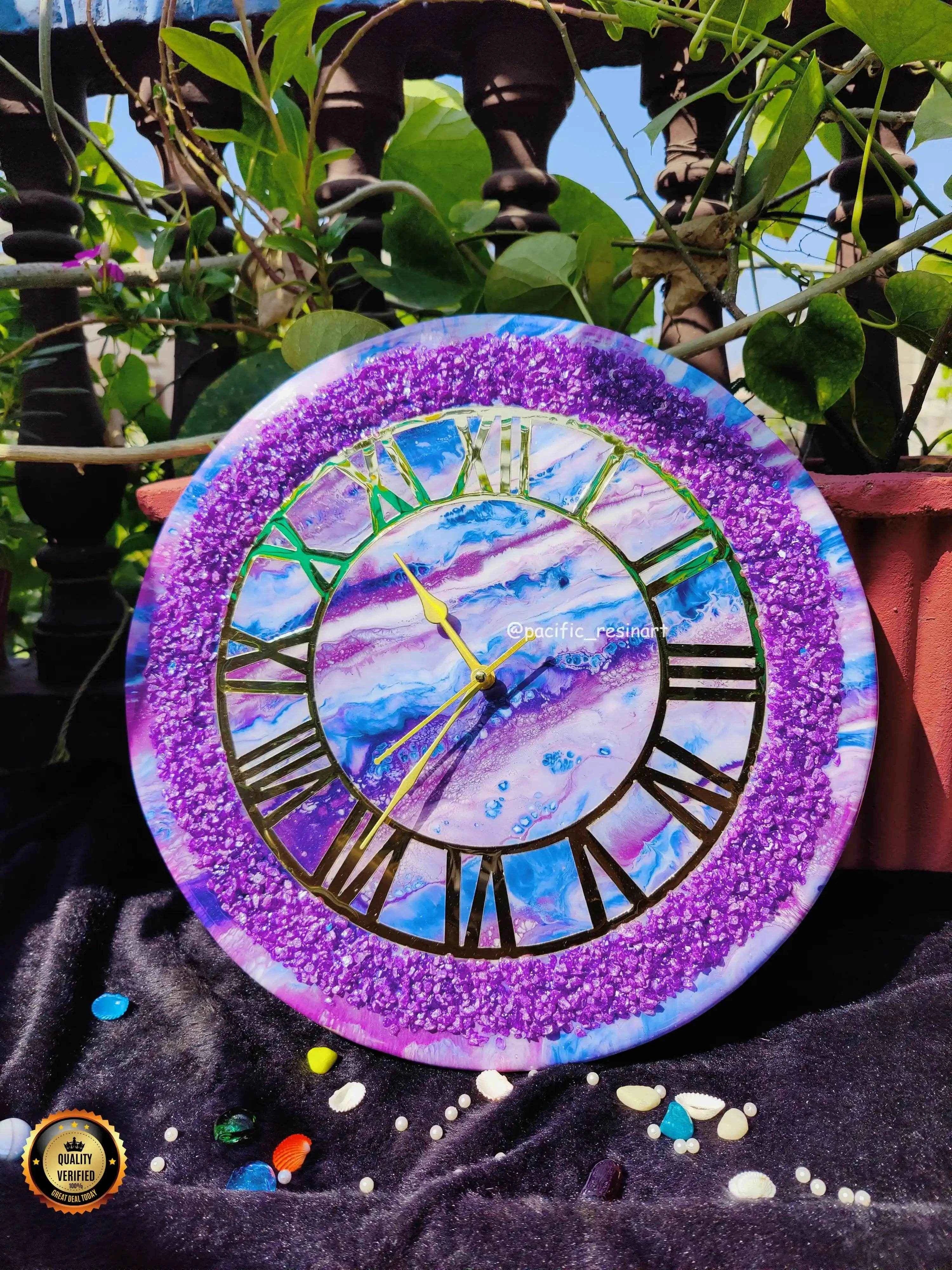 Thunder Berry Resin wall clock - Pacific Resin Art