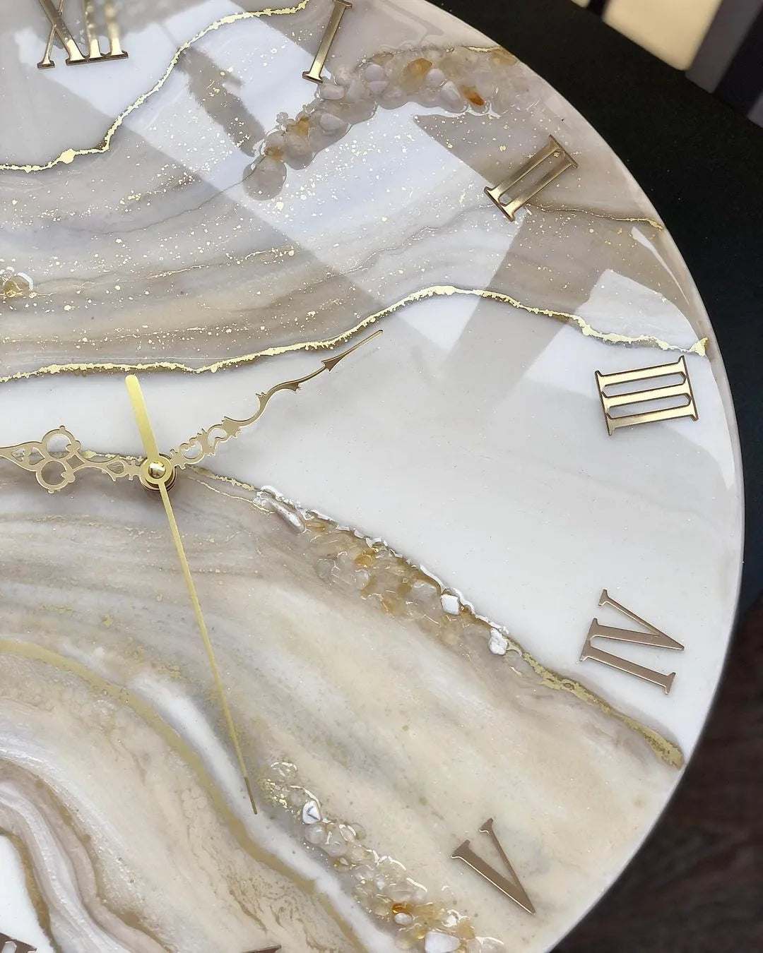 Shimmer Veil Premium Resin Wall Clock - Pacific Resin Art