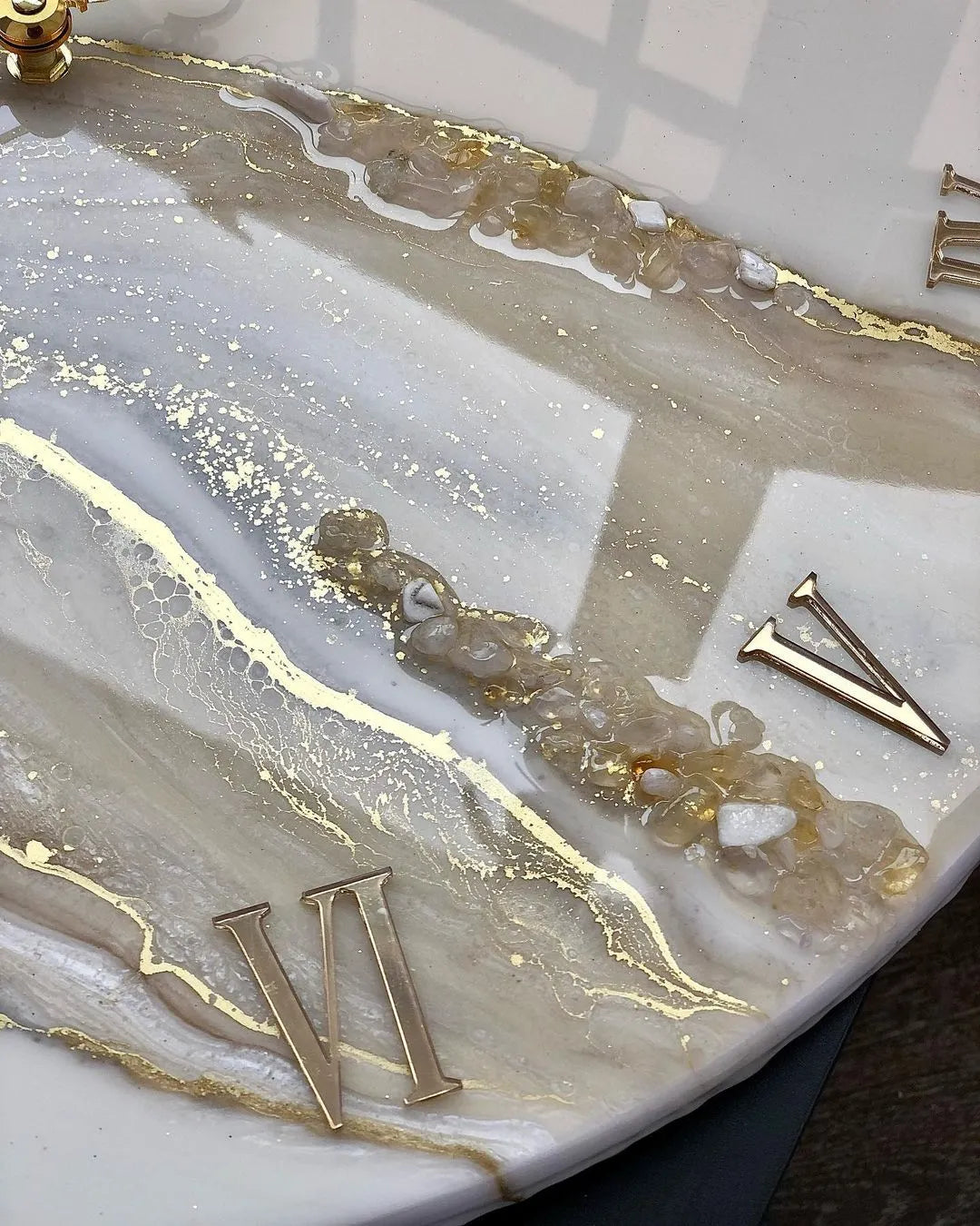 Shimmer Veil Premium Resin Wall Clock - Pacific Resin Art