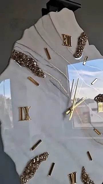 Quartz Oval Uneven Resin Wall Clock - Pacific Resin Art