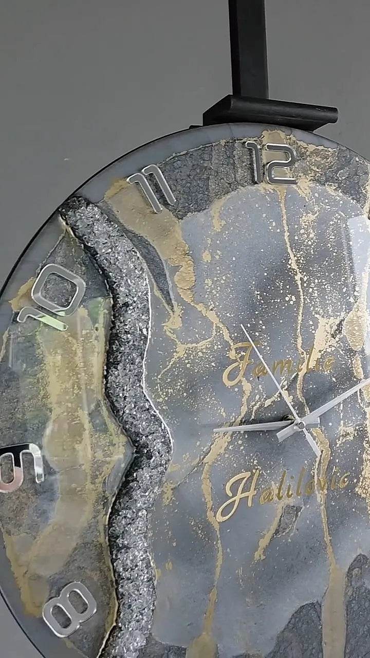 Celestial Swirls Timepiece Resin Wall Clock - Pacific Resin Art