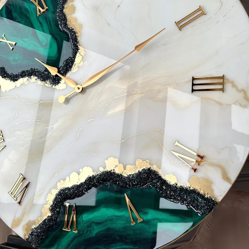 Tranquil Glow Modern Resin Wall Clock - Pacific Resin Art