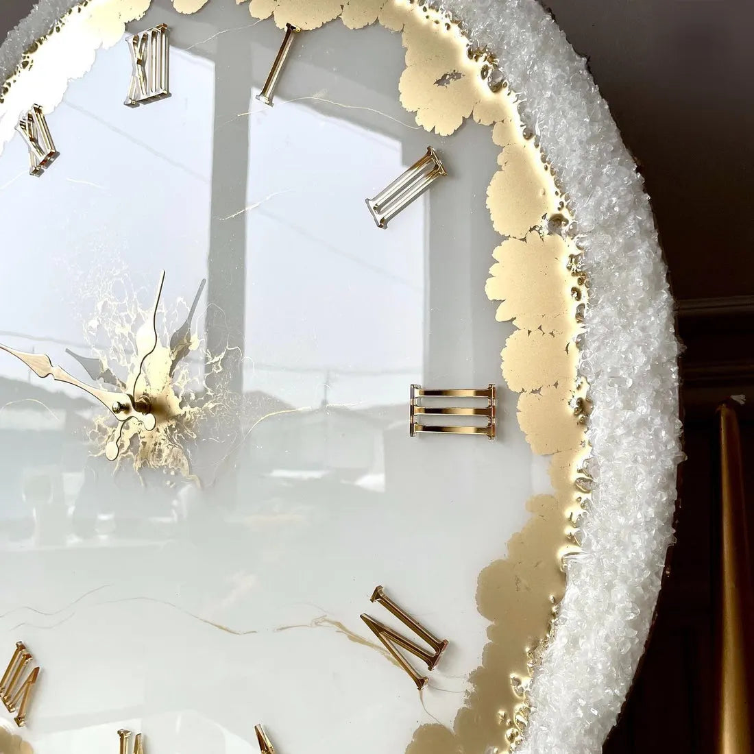 Ember Tide Premium Resin Wall Clock - Pacific Resin Art