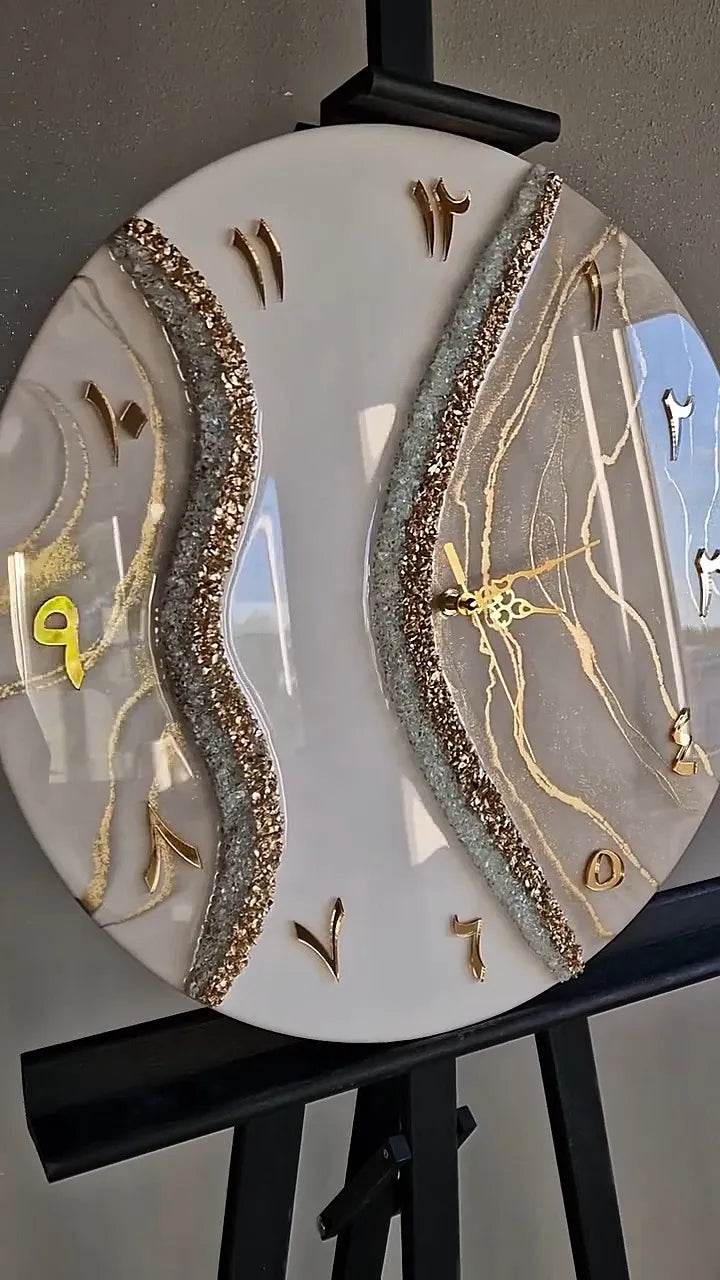 Coral Dream Arabic Style Resin Wall Clock - Pacific Resin Art