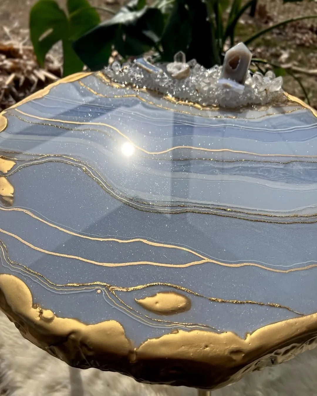 Timeless Crest Handcrafted Resin Coffee Table