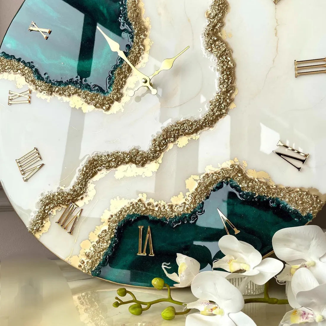 Mystic Lagoon Premium Resin Wall Clock - Pacific Resin Art