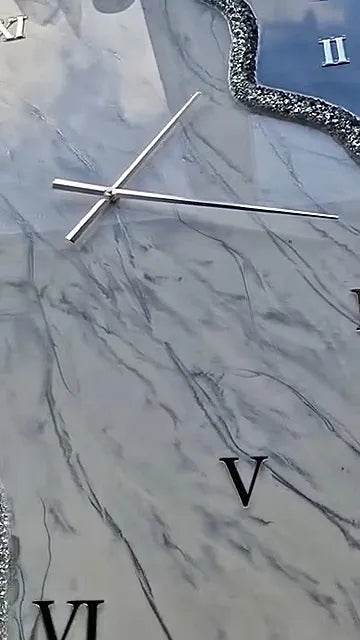 Marble Echo Square Stone Resin Wall Clock - Pacific Resin Art