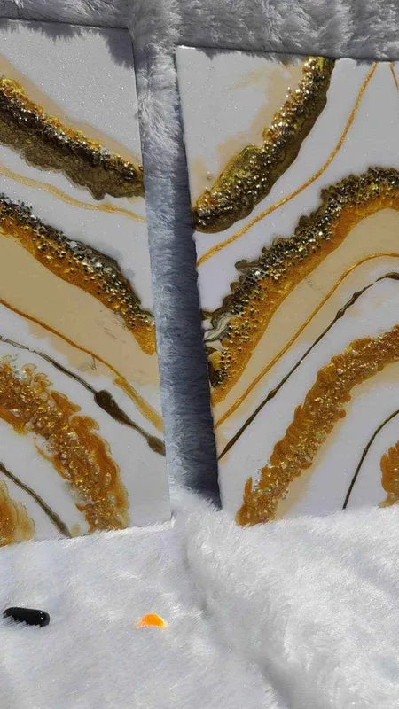 Creamy Golden Epoxy Resin wall Art Hangings and Wall Paintings - Pacific Resin Art