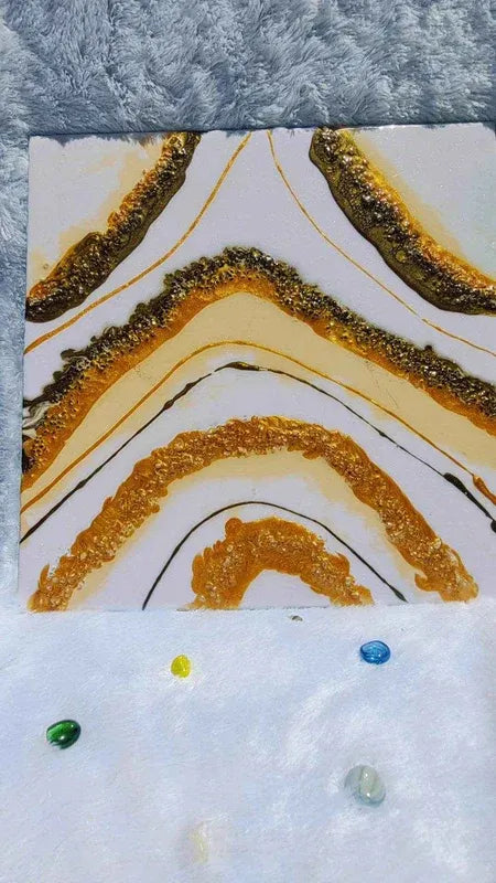 Creamy Golden Epoxy Resin wall Art Hangings and Wall Paintings - Pacific Resin Art