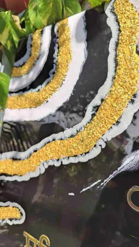 Resin Punjabi mantra frame wall art | Epoxy Resin Art Wall Hangings and Wall Paintings - Pacific Resin Art