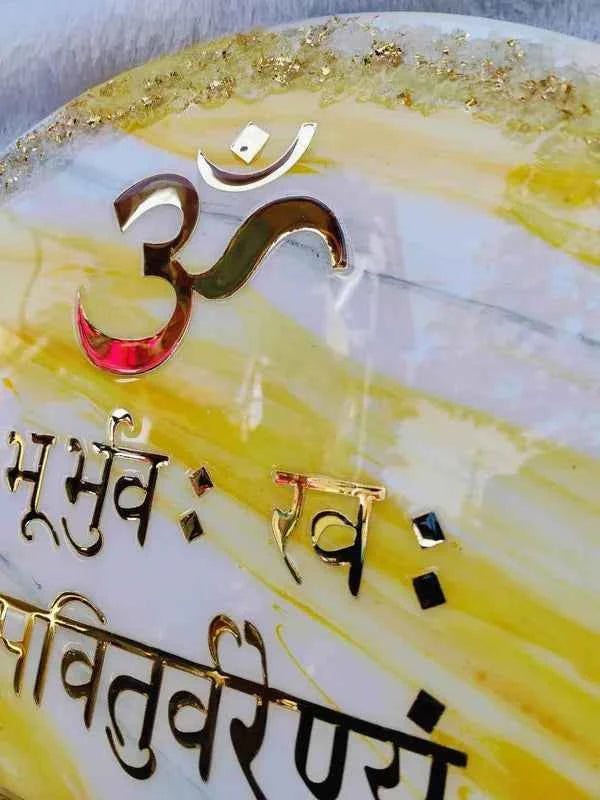 Resin gayatri mantra frame wall art | Epoxy Resin Art Wall Hangings and Wall Paintings - Pacific Resin Art