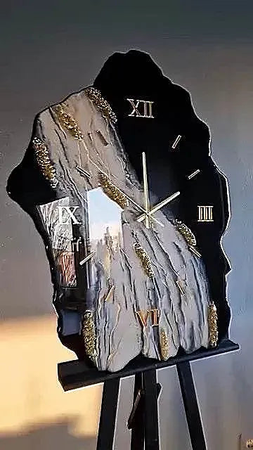Marble Echo Uneven Resin Wall Clock - Pacific Resin Art