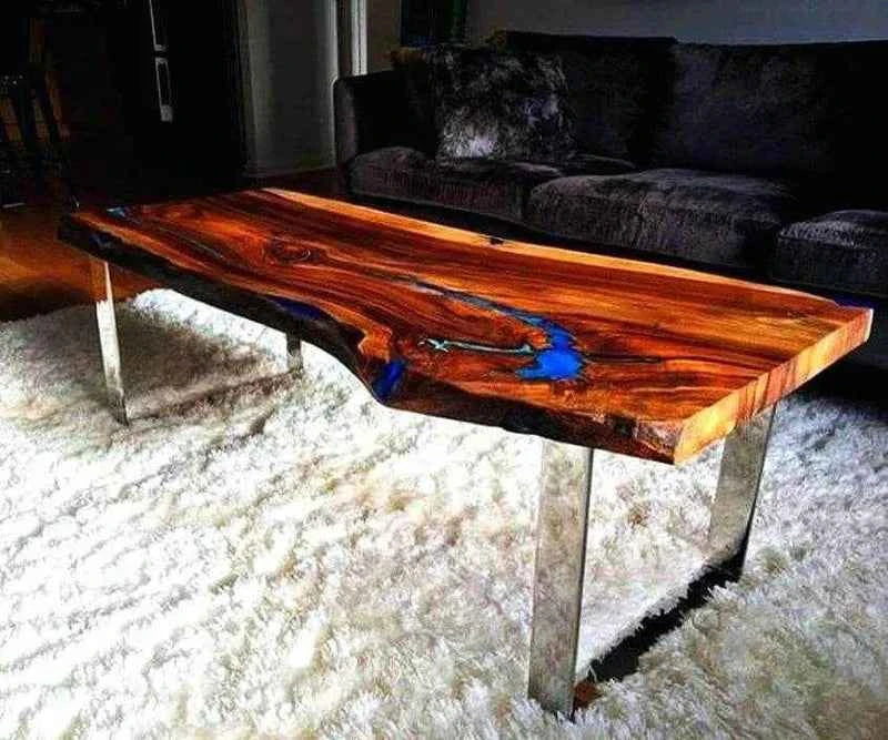 Blue Woods Resin Dining table | Stunning Resin Dining Table with legs - Pacific Resin Art