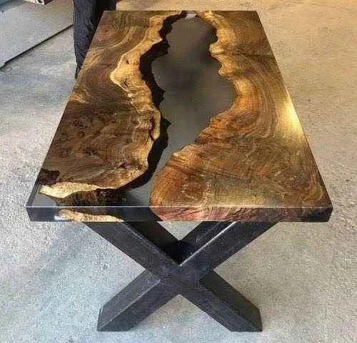 Tint Black Translucent Resin Dining table with legs - Pacific Resin Art