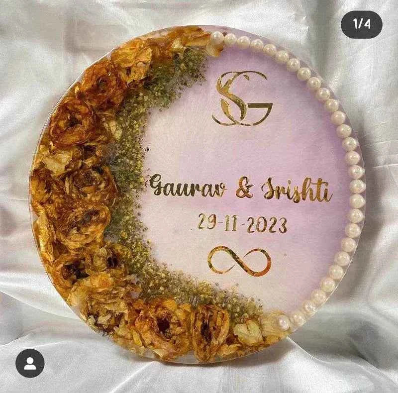 Eternal Beeds Resin Varmala preservation | Personalized Resin Keepsakes - Pacific Resin Art