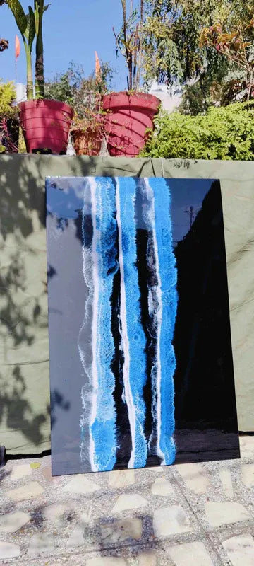 Grey Black Ocean Resin wall Art Hangings and Wall Paintings