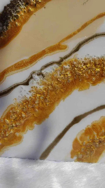 Creamy Golden Epoxy Resin wall Art Hangings and Wall Paintings - Pacific Resin Art
