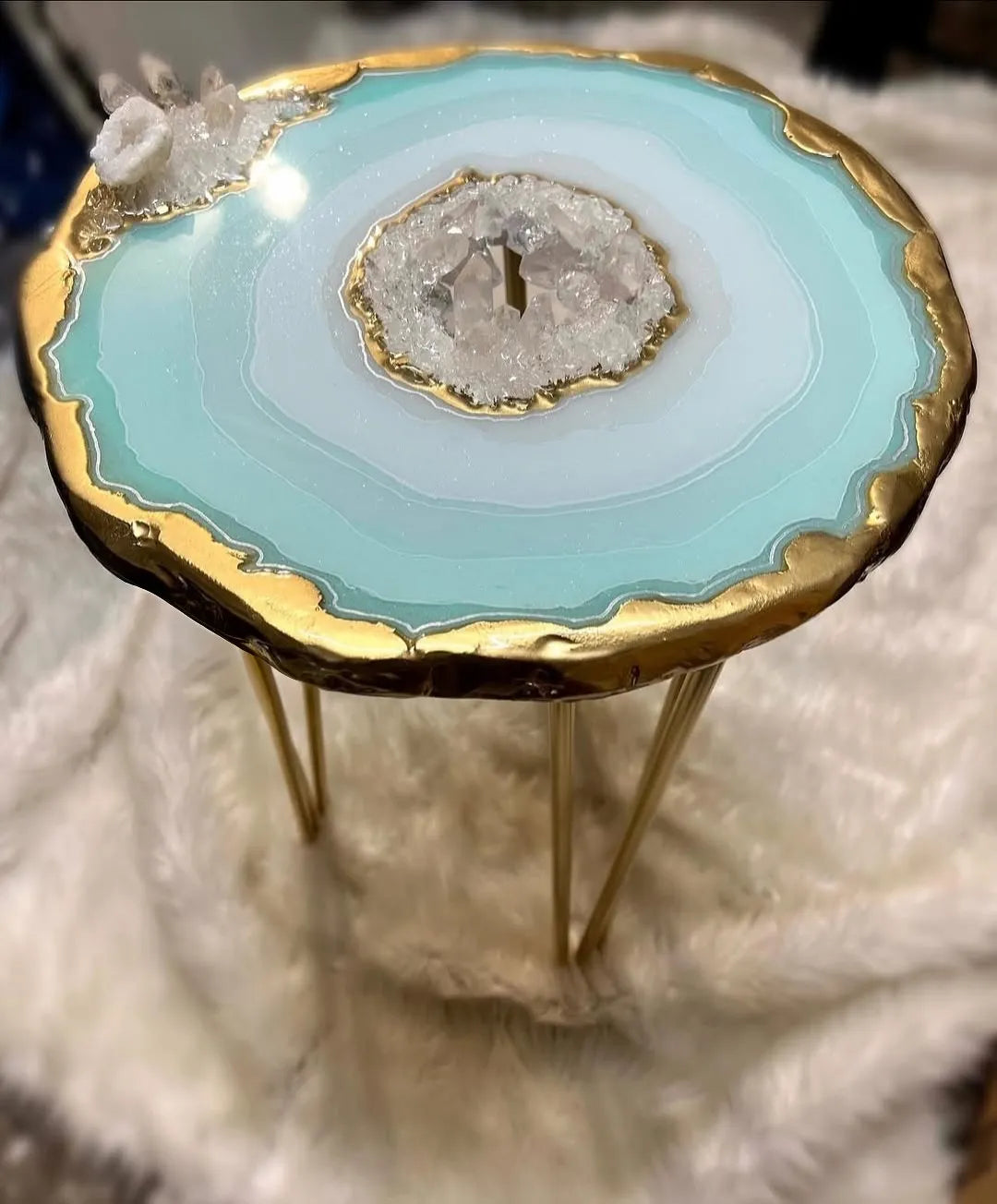 Crystal Dusk Epoxy Resin Coffee Table