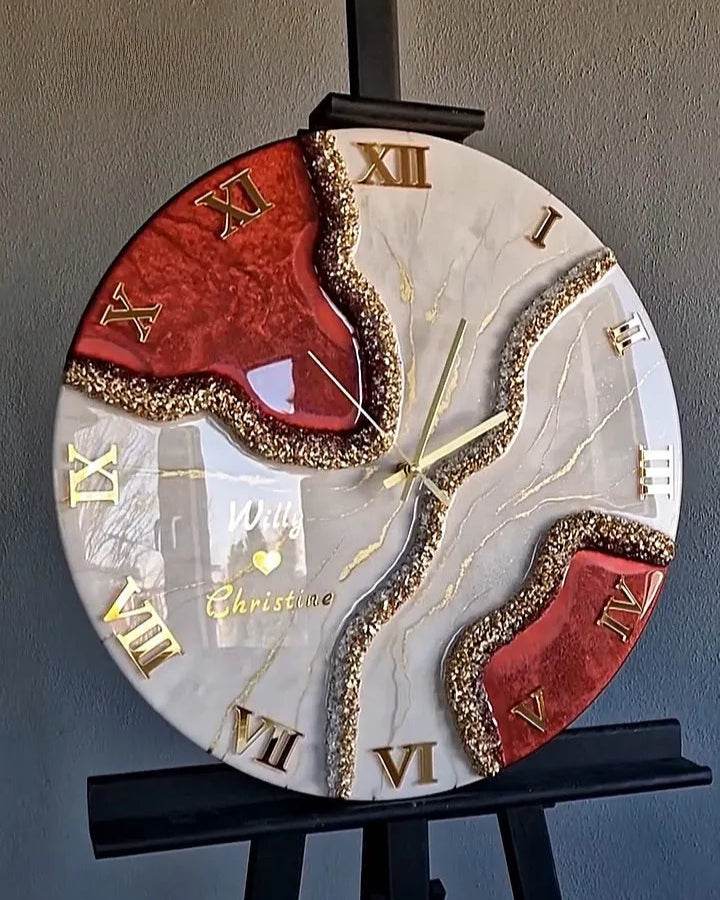 Rose Quartz Luxury Resin Wall Clock - Pacific Resin Art