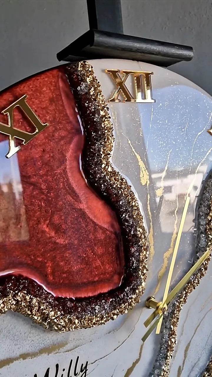 Rose Quartz Luxury Resin Wall Clock - Pacific Resin Art