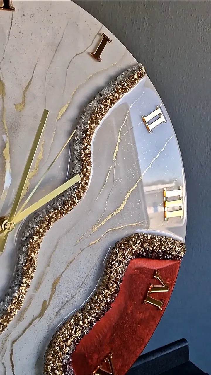 Rose Quartz Luxury Resin Wall Clock - Pacific Resin Art