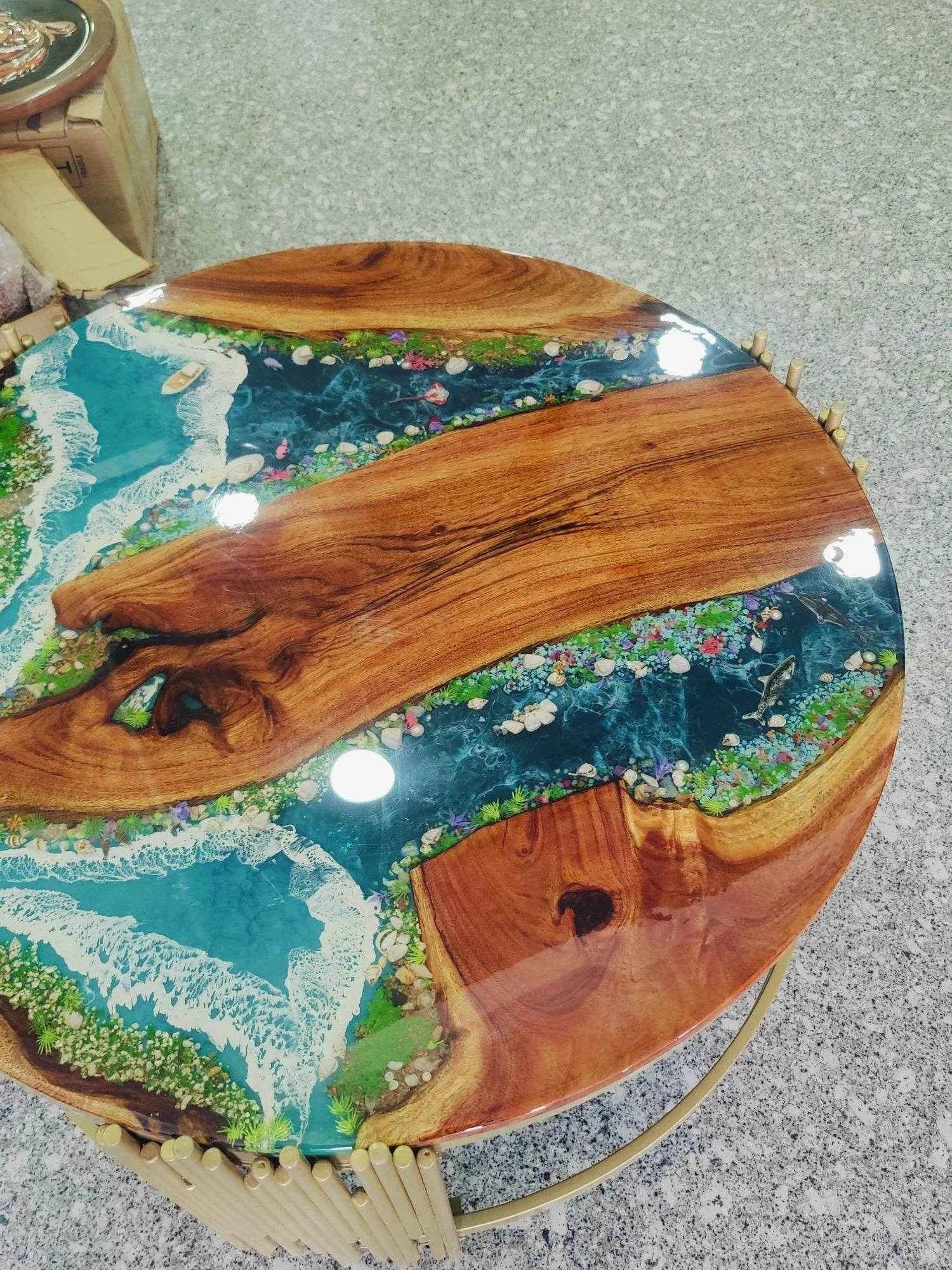 Ocean River Epoxy Resin Centre Table | Luxury Table For Interiors - Pacific Resin Art