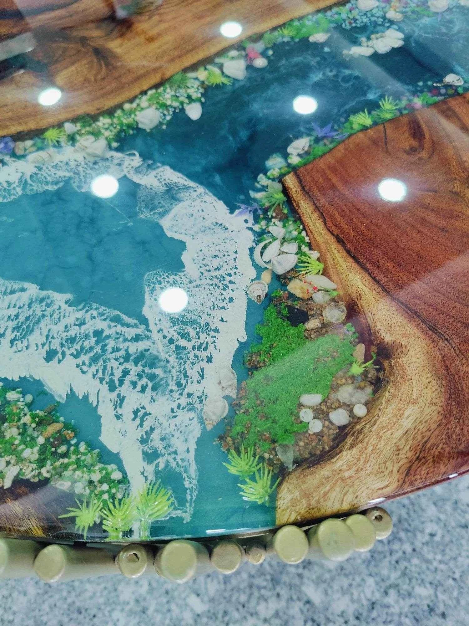 Ocean River Epoxy Resin Centre Table | Luxury Table For Interiors - Pacific Resin Art