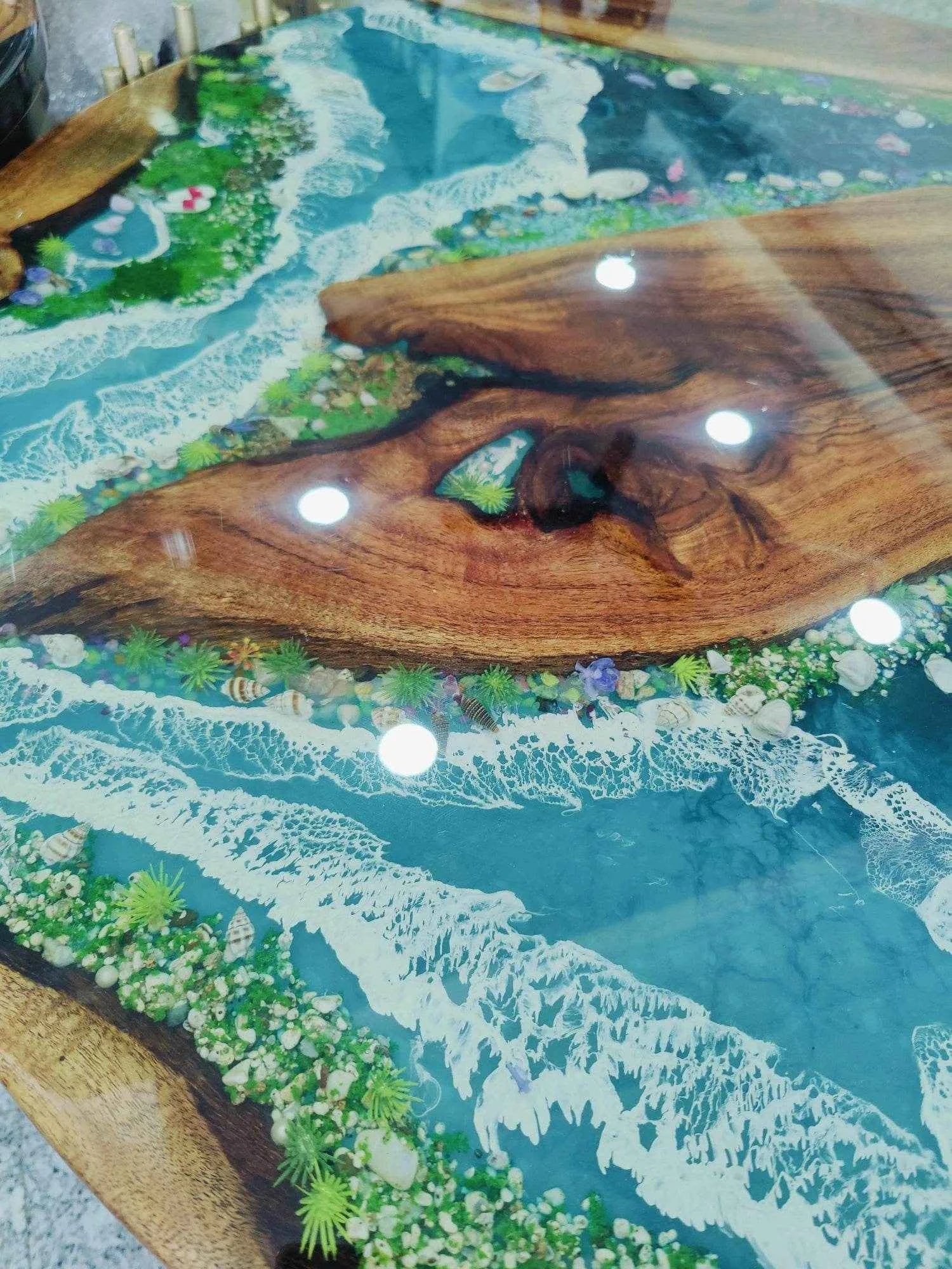 Ocean River Epoxy Resin Centre Table | Luxury Table For Interiors - Pacific Resin Art