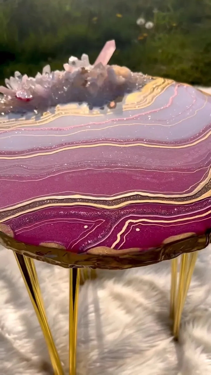 Ivory Crest Epoxy Resin Coffee Table