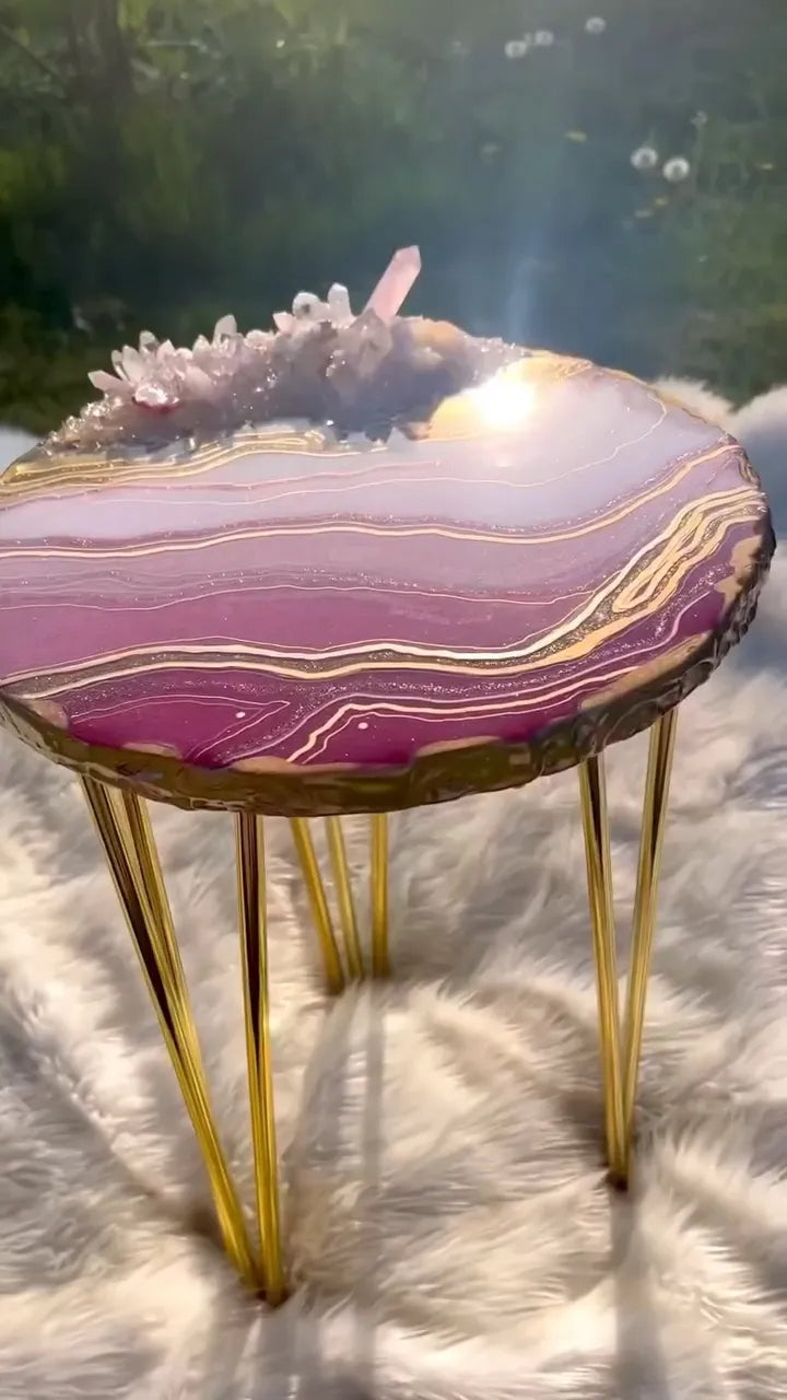 Ivory Crest Epoxy Resin Coffee Table