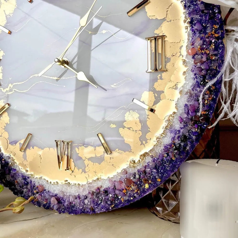Starlit Tide Modern Resin Wall Clock - Pacific Resin Art