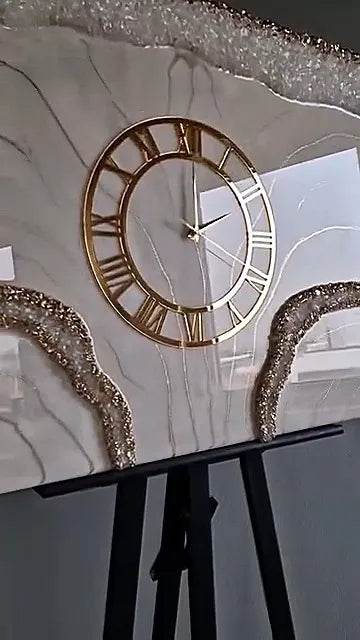 Eucalyptus Grove Rectangle Stone Resin Wall Clock - Pacific Resin Art