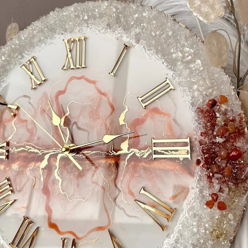 Shimmerstone Modern Resin Wall Clock - Pacific Resin Art