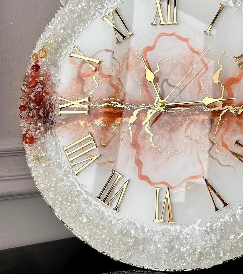 Shimmerstone Modern Resin Wall Clock - Pacific Resin Art