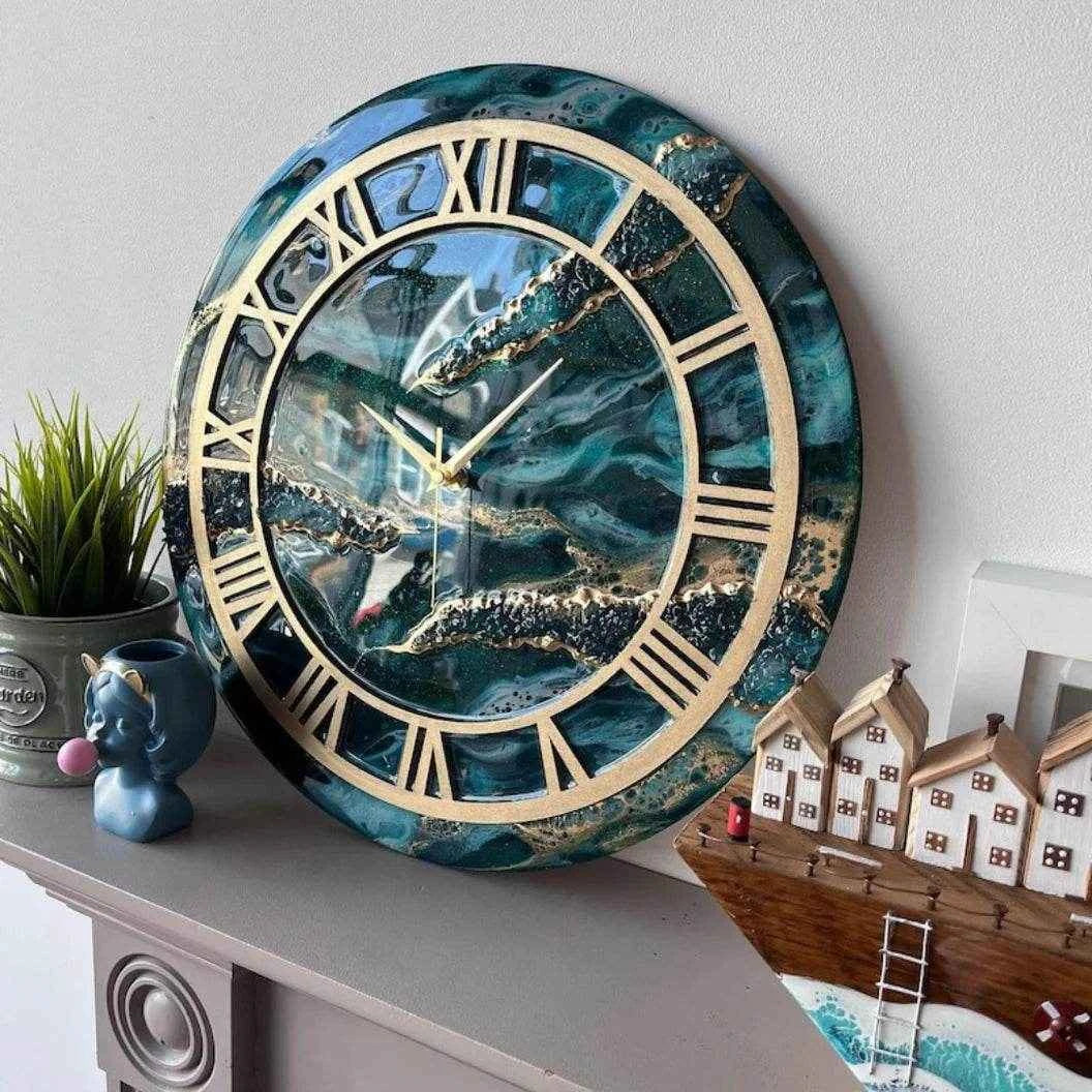 Deep Sea Ring Resin Wall Clock | Luxury Epoxy Art Wall Clock - Pacific Resin Art