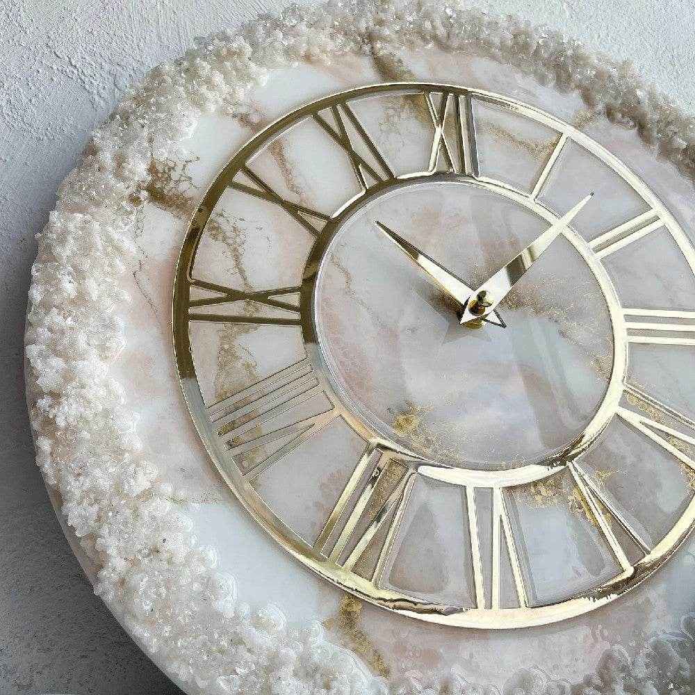 Creamy Ring Epoxy Resin Wall Clock | Unique Clocks For Decor - Pacific Resin Art