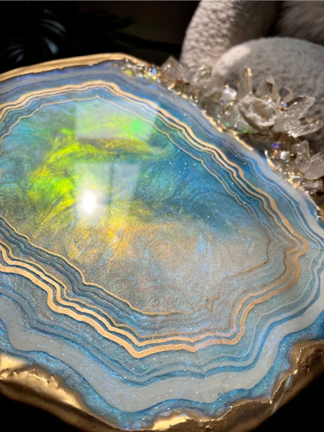 Moonstone Flow Handcrafted Resin Coffee Table