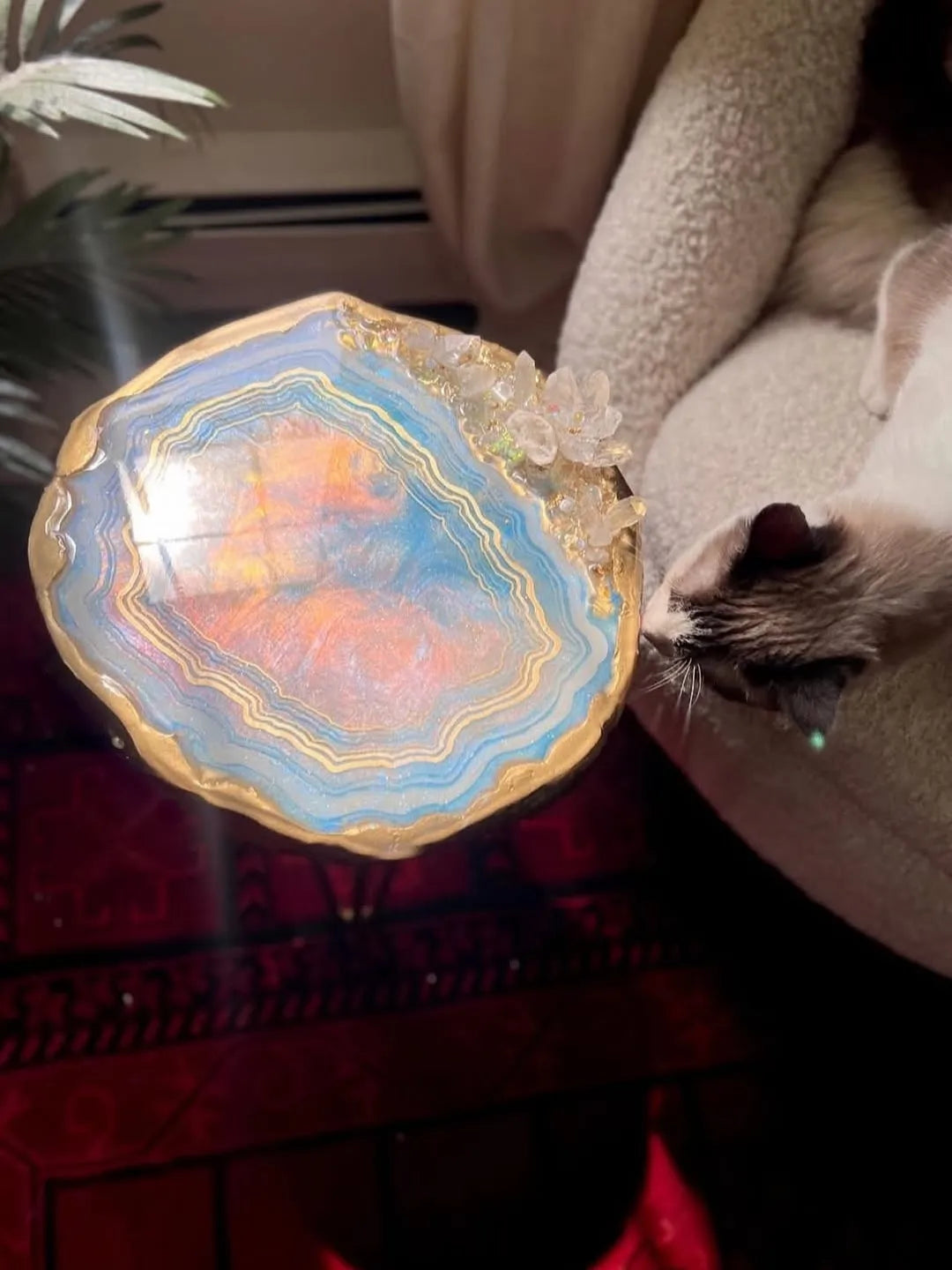 Moonstone Flow Handcrafted Resin Coffee Table