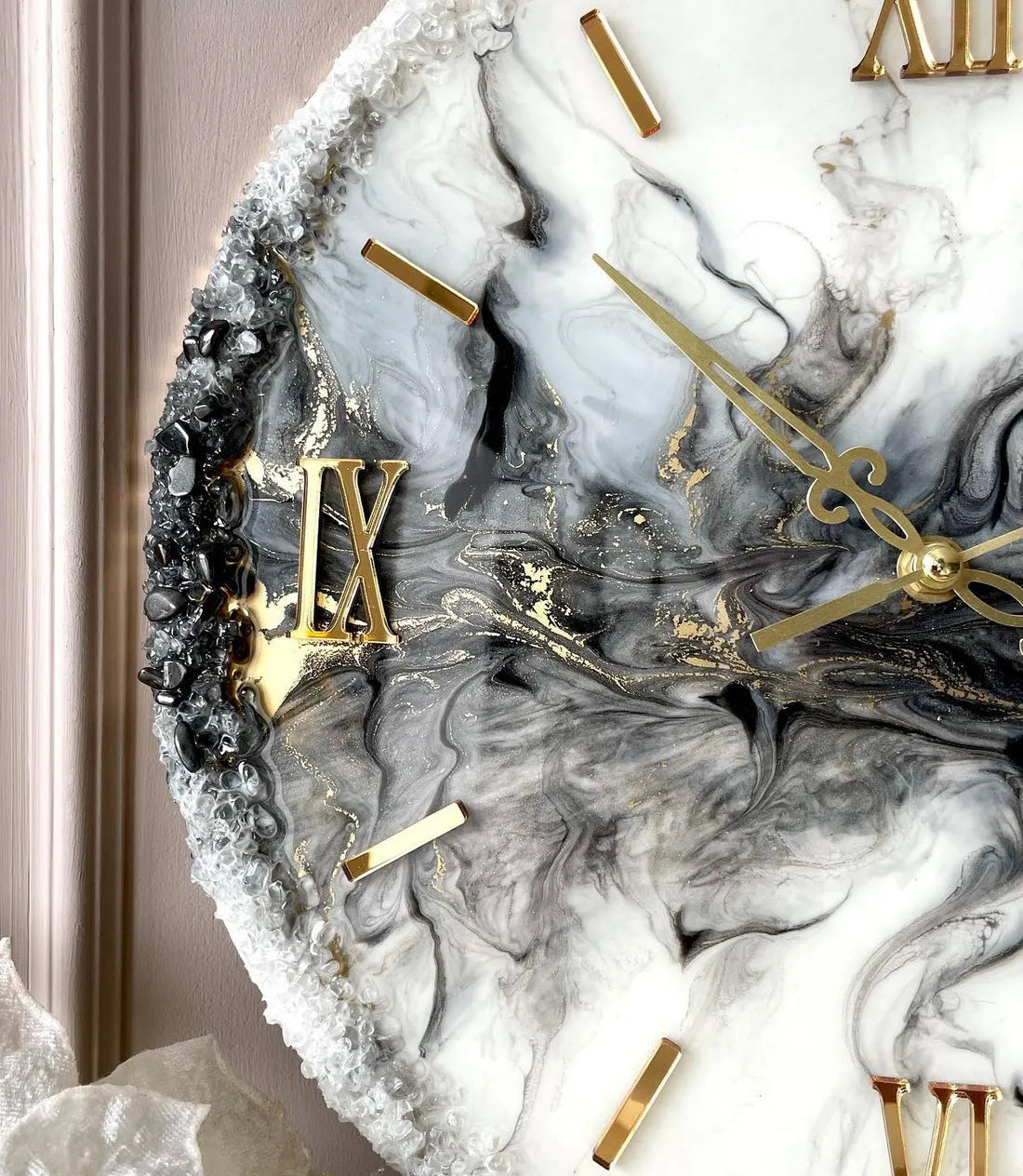 Ember Horizon Elegant Resin Wall Clock - Pacific Resin Art