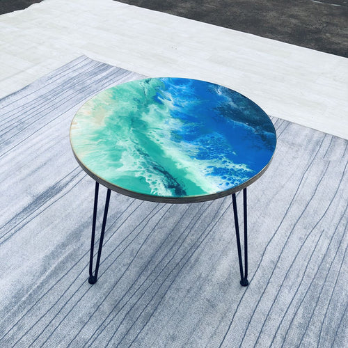 Moonlight Glow Resin Coffee Table with Legs - Pacific Resin Art