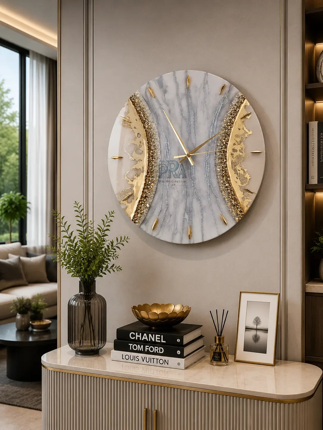 Luminous Resin Wall Clock | Unique Home Decor