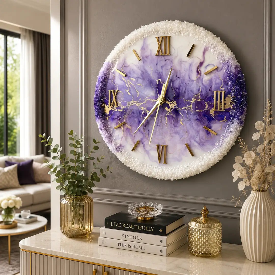 Solar Vein Modern Resin Wall Clock