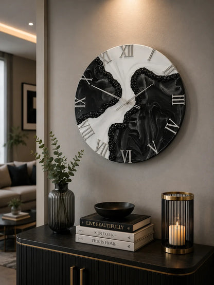 Radiant Eclipse Elegant Resin Wall Clock